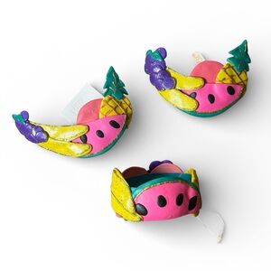 Tropical Fruit Bracelet and Barrette Handmade Polymer Clay Coastal Beach Resort